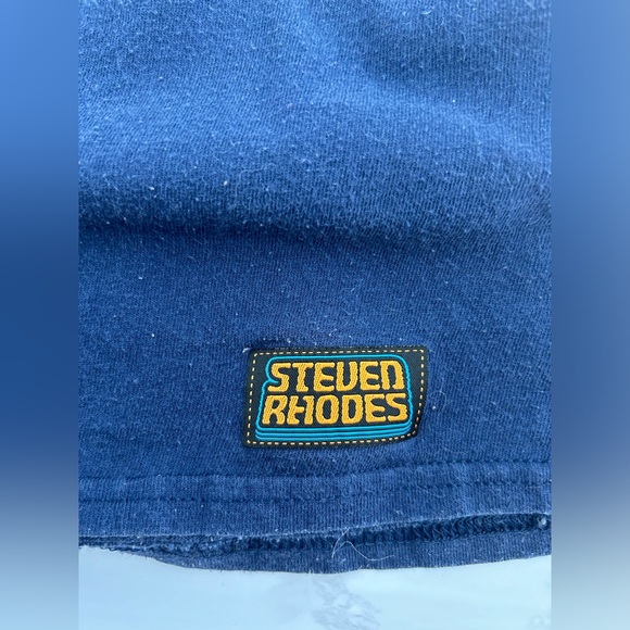 Steven Rhodes Bedtime Stories T-Shirt DON'T FALL ASLEEP Navy Blue - Picture 4 of 4